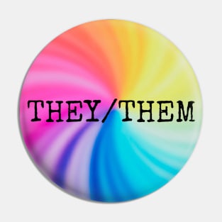 THEY THEM Pronouns Rainbow Pin