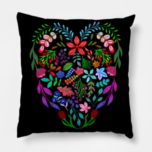 PRETTY COLORFUL FLORALS HEART Pillow