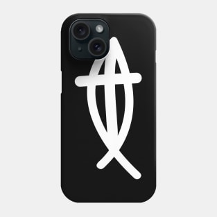 Magic Marker Cross And Fish Christian Design Phone Case