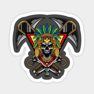 Indian Apache Skull Warrior Magnet