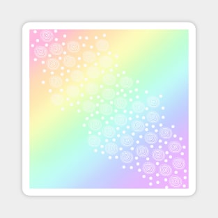 Pastel Rainbow Gradient with Circles and Dots Magnet