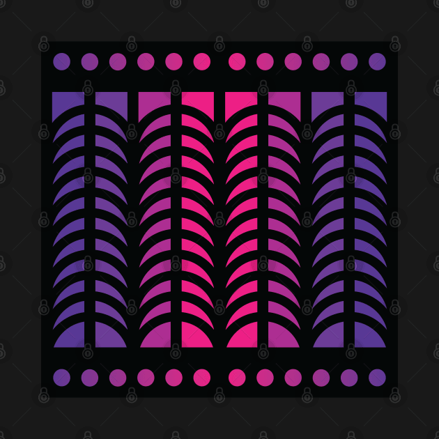“Crescent Moons” - V.2 Purple - (Geometric Art) (Dimensions) - Doc Labs by Doc Labs
