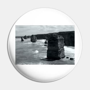 The Twelve Apostles in Black and White Pin