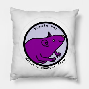 Portrait of Space Commander Purple Rat Pillow