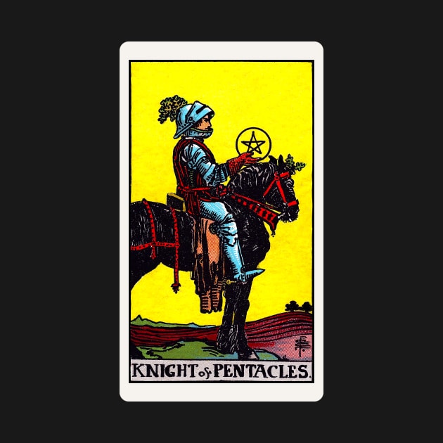 Card #75 - Knight Of Pentacles - Rider Waite Smith Tarot by RetroFitted