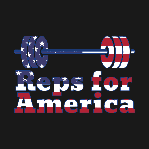 Patriotic Barbell Reps For America USA Gym T-shirt by SusanaDesigns