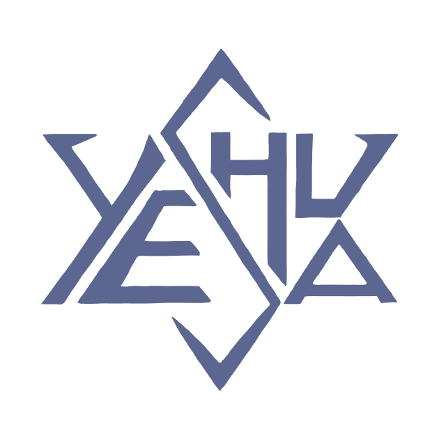 Yeshua Star Tetrahedron of David Logo Blue by Teenugs