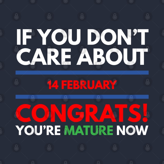 if you don’t care about 14 february Congrats! you’re mature now by FunnyZone