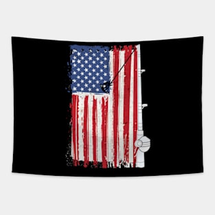 Fishing American Flag,American Flag. Tapestry