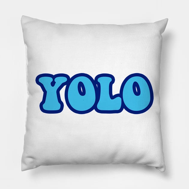 YOLO sticker Pillow by maria-smile