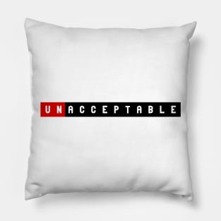 unacceptable black and red Pillow