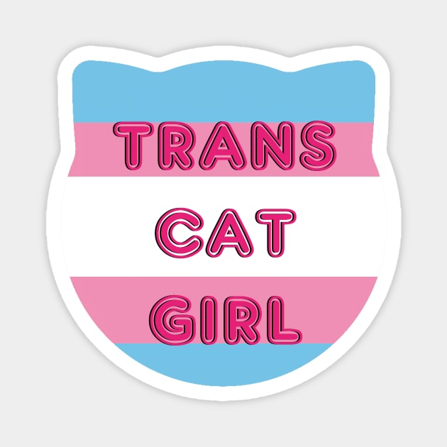 Trans Cat Girl Transgender Flag With Cat Ears Design Magnet by nhitori