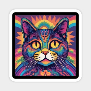 Psychedelic Cat Magnet