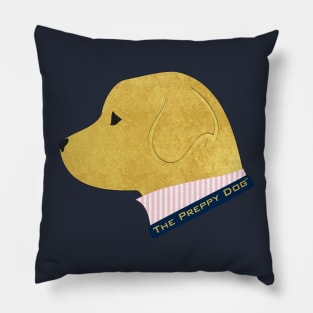 Preppy Dog Golden Retriever Pink Seersucker Shirt Pillow