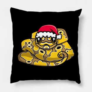 Cute Pastel Ball Python in Santa Hat Pillow