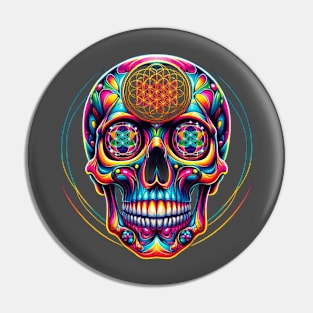 sacred geometry skull Pin