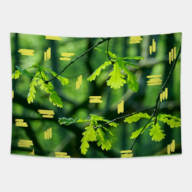 Green Forest Tapestry by AnjPrint