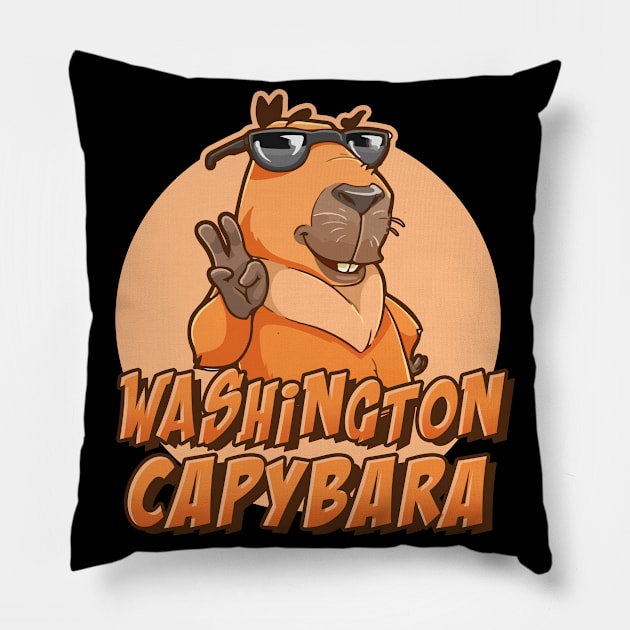 Washington capybara Pillow by NeedsFulfilled