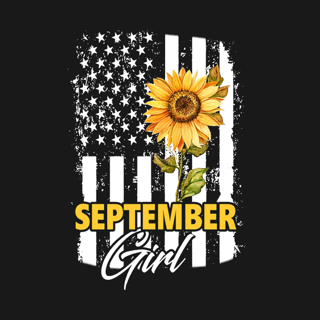 Flag Sunflower September Girl by Minkey