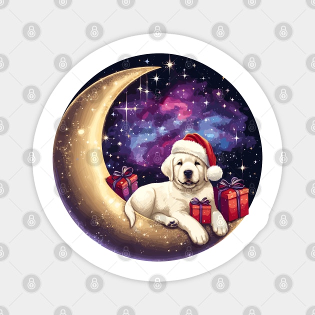 Labrador Retriever On The Moon Christmas Magnet by Graceful Designs