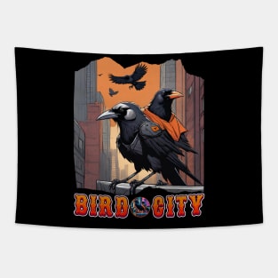 BIRD CITY BALTIMORE RAVEN AND ORIOLES OVER VIEW THE TOWN DESIGN Tapestry