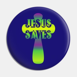 Jesus Saves Christian Cross Pin