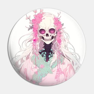 Kawaii Blossom Skeleton Pin