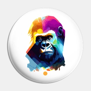 Gorilla Ape Wild Nature Animal Colors Pin