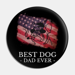 Best Dog Dad Ever American Flag Pin