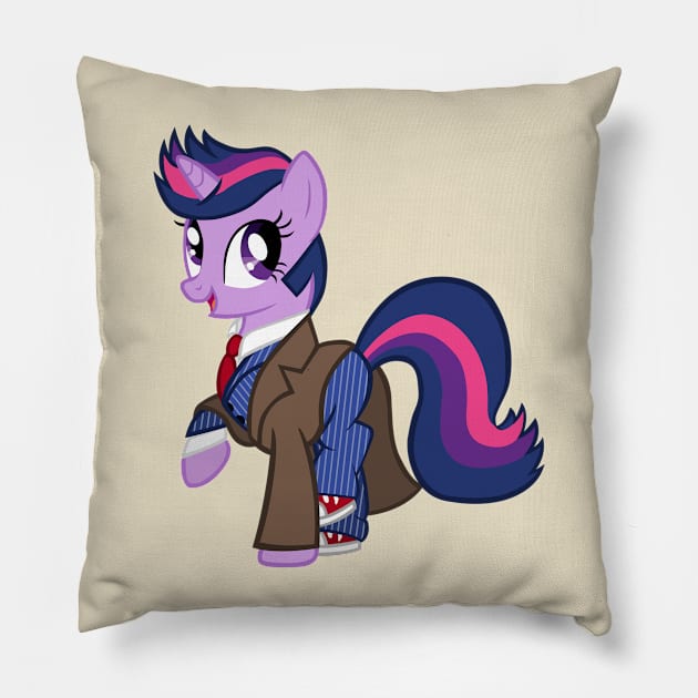 Twilight Sparkle as the 10th Doctor Pillow by CloudyGlow