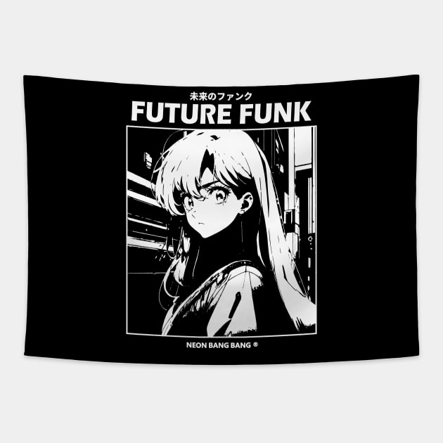 Future Funk Vaporwave Manga Aesthetic Tapestry by Neon Bang Bang