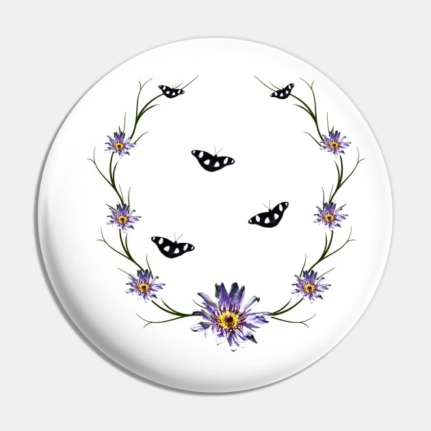 Water lily with butterlfies in Kenya Pin by T-SHIRTS UND MEHR