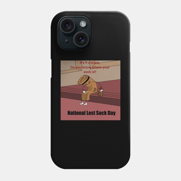 National Lost Sock Memorial Day Phone Case by Calimon