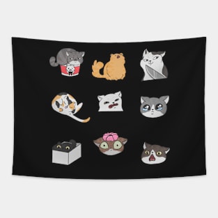 Meme cats stickers Tapestry