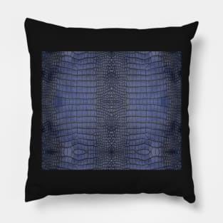 Cobalt Alligator Skin Pillow