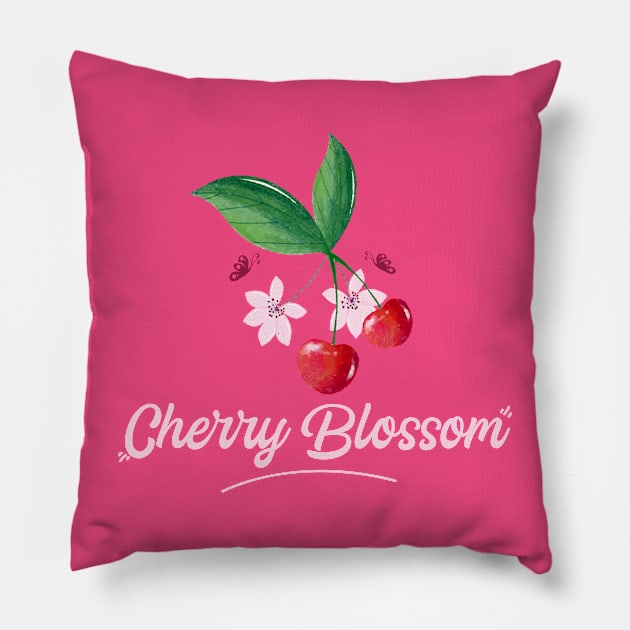 Cherry Blossom,Cherrylicious,Cherry fruit Pillow by Elitawesome