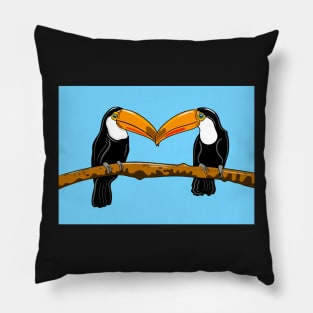 Toucans ( blue version ) Pillow