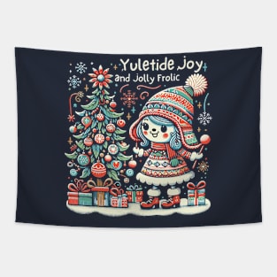 Yuletide Joy and Jolly Frolic Tapestry