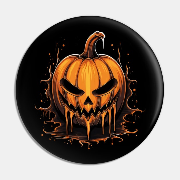 Dripping Pumpkin Halloween -  Jack o'lantern Pin by vladocar