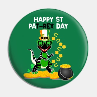 happy st pat rex day Dinosaur Pin