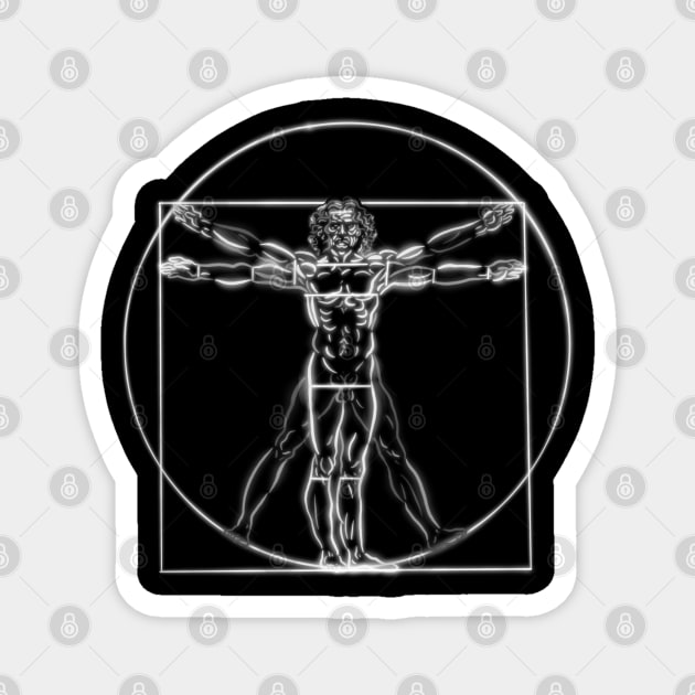 Leonardo da vinci vitruvian man Magnet by BAJAJU