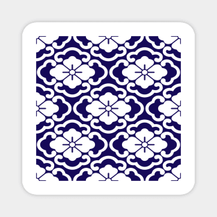 Blue Batik Floral Magnet