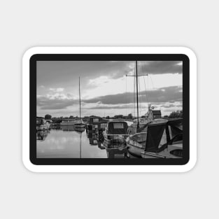 Boats moored in Thurne Dyke in the Norfolk Broads National Park Magnet