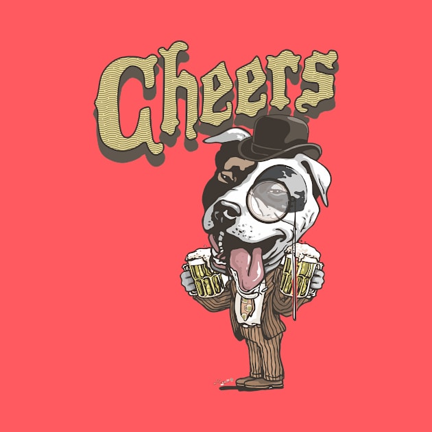 Cheers Craft Beer Retro Pitbull by Mudge