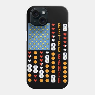 8 Bit Retro Gamer American Flag, Gift for Gamers Phone Case