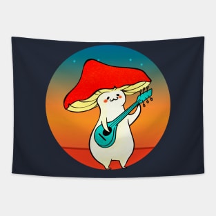 mushroom playing with musical instrument Tapestry