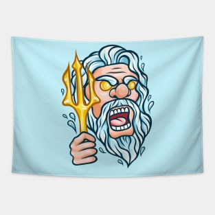 Poseidon Greek Mythology God of Sea Tapestry