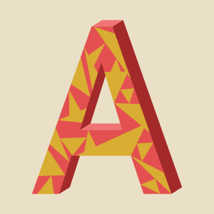 Letter A 3D Design T-Shirt