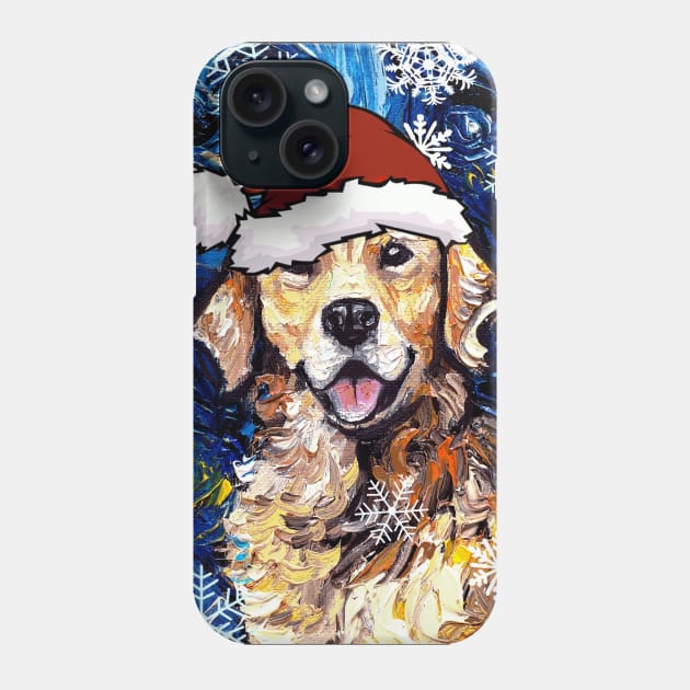 Golden Retriever Santa Phone Case by sagittariusgallery