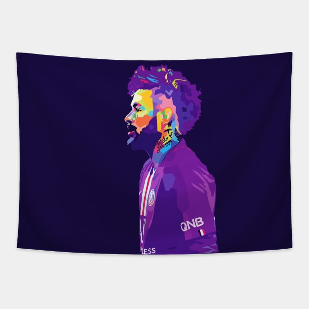 Neymar Jr Pop Art Tapestry by Zet Art